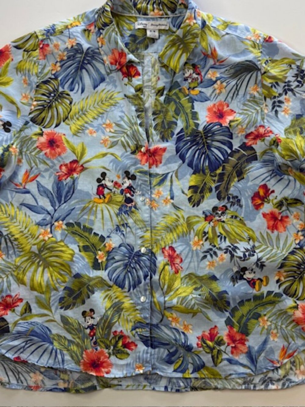 Tommy Bahama Disney Shirt Women's M Multicolor Mickey Hawaiian Floral Tropical - Picture 3 of 10